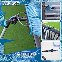 Vista 2 de Kit de lavado con alimentación de agua IGADPole de 12 pies con dispensador de jabón, cepillo, squeegee de 10 pulgadas y plumero para telarañas