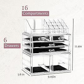 Masirs Clear Cosmetic Storage Organizer, Classy Design, Versatile, Simplifies Your Life