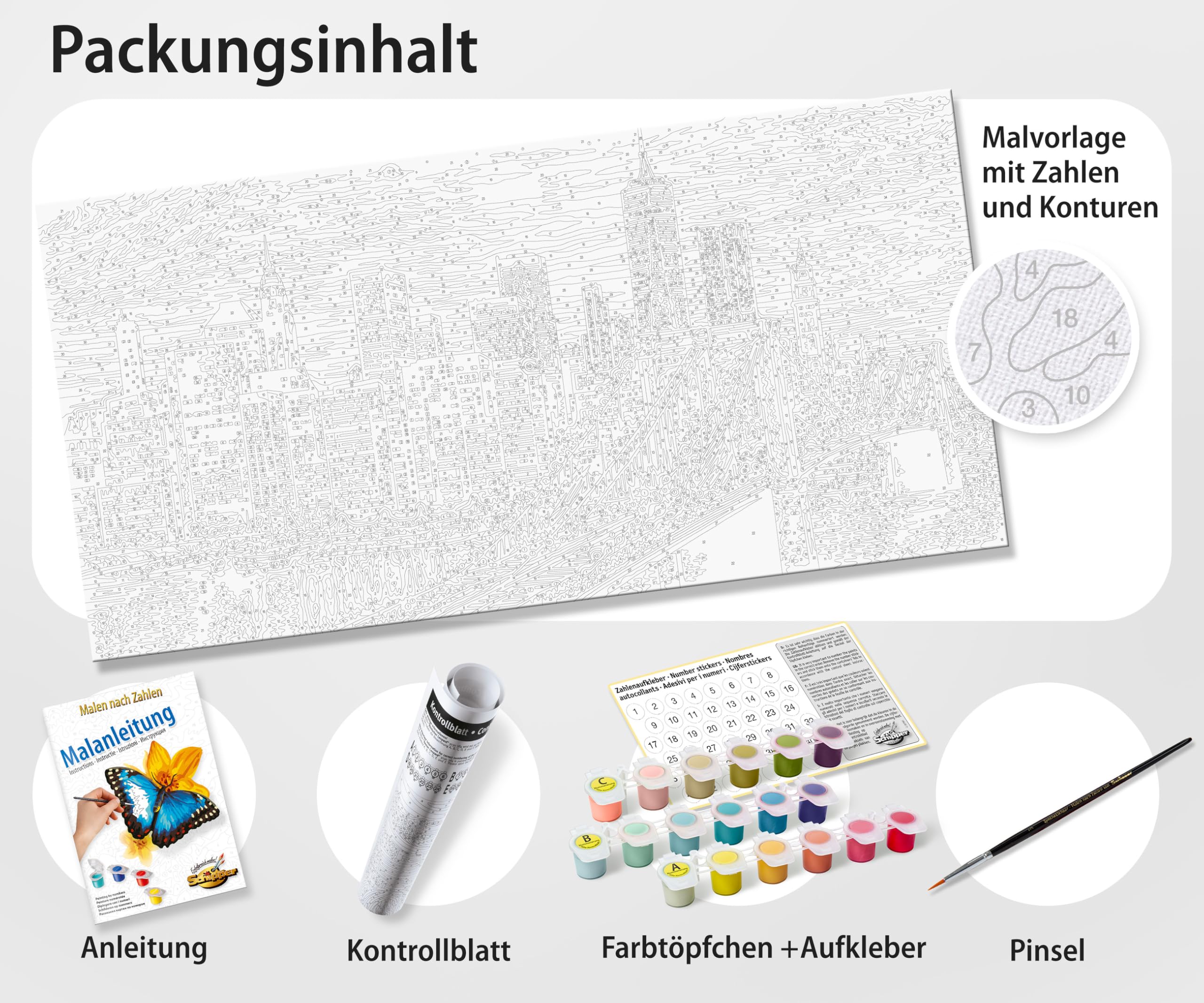 Schipper 609220397 Malen nach Zahlen - Zitronenbäumchen - Bilder malen für Erwachsene, inklusive Pinsel und Acrylfarben, 40 x 80 cm