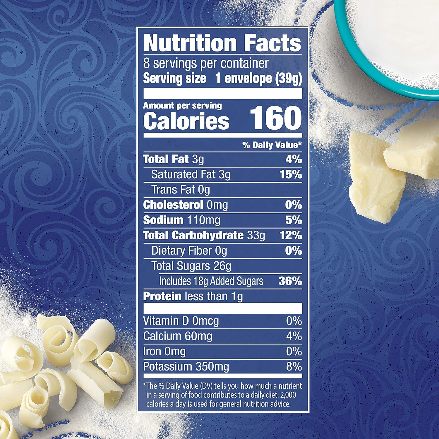 Swiss Miss White Chocolate Flavored Hot Drink Mix, Hot Cocoa Bar Supplies, 1.38 oz., 8-Count Envelopes (12 Boxes)