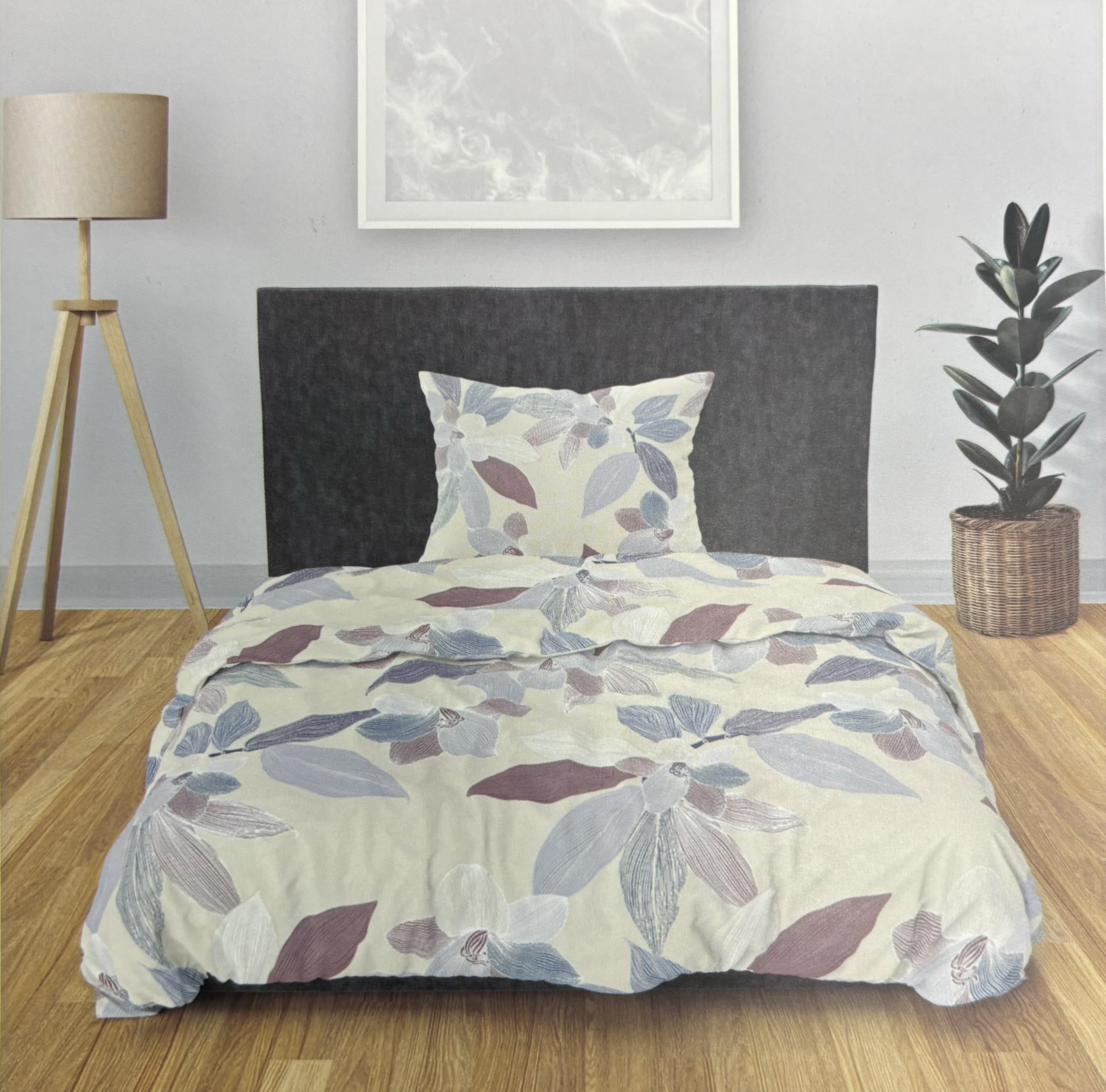 JYC CREATIVE Duvet Cover Set, Sheets, Pillow Case, with Design, 100% Polyester, 4 Pieces for 90, 135 and 150 cm Beds