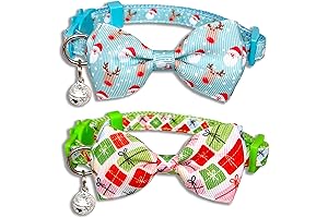 Exquisite Christmas Bow Tie Cat Collars for Boy Cats
