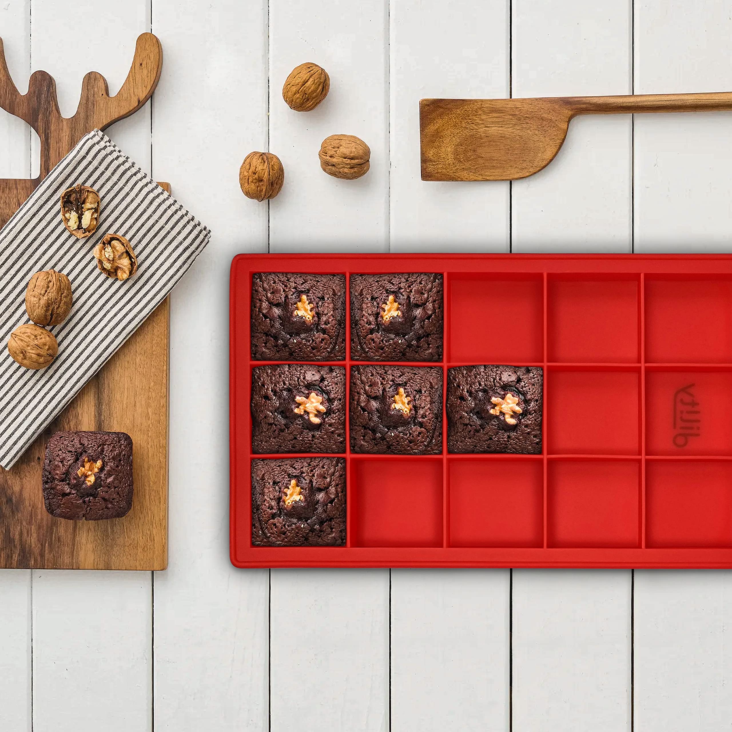 Quadratische Silikonformen 2er-Set – Für Brownies, Cupcakes & Mini-Muffins | Antihaftbeschichtet, Spülmaschinenfest
