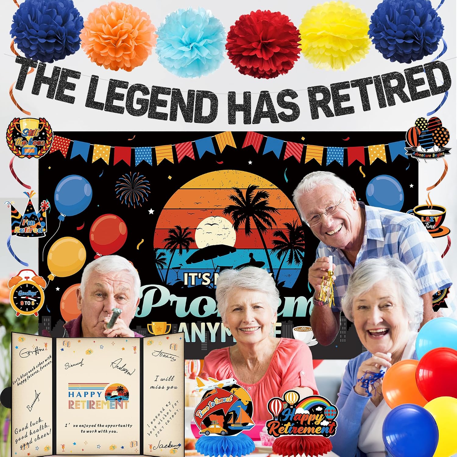 Vlipoeasn Vintage Colorful Retirement Party Decorations for Men Women image 5