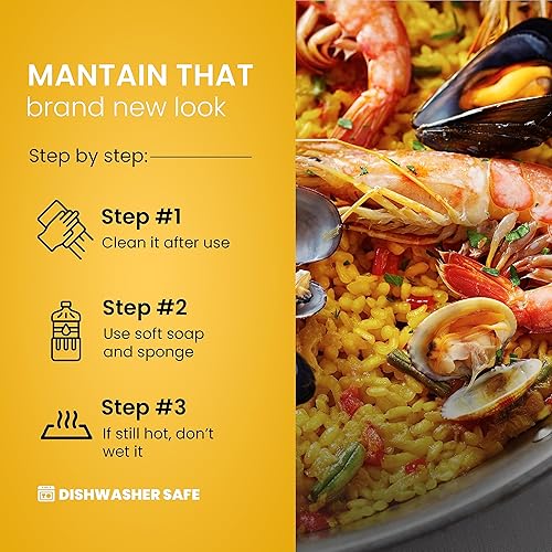 Miniatura 5 de Machika Sartén de acero inoxidable  Utensilios de cocina de acero inoxidable  Sartén de inducción para recetas de paella y arroz  Ideal para