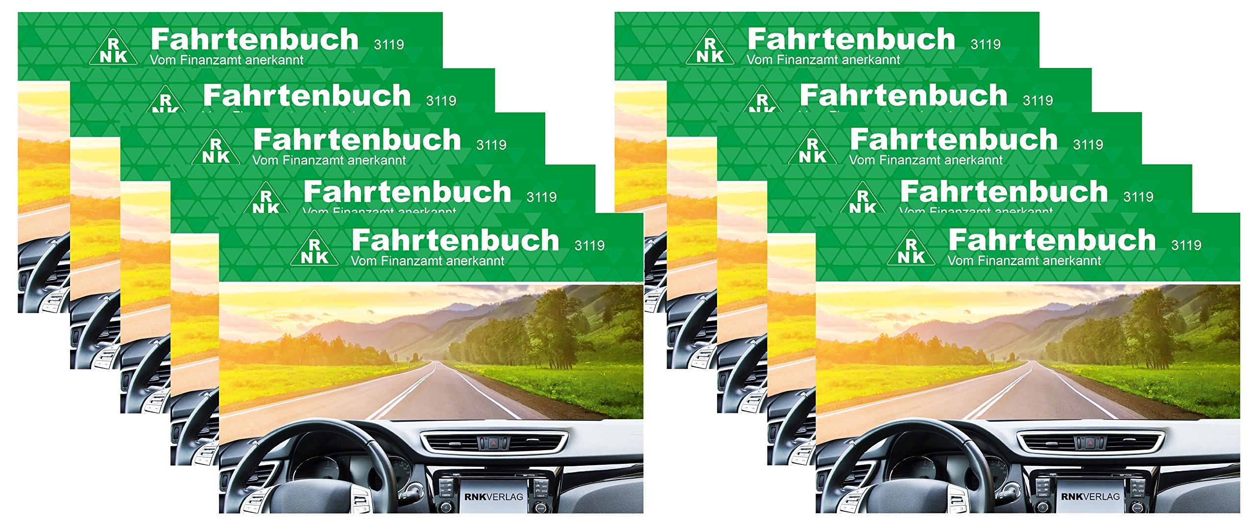 RNK - 3119 Fahrtenbuch PKW, steuerlicher Kilometernachweis, DIN A6 quer, 32 Blatt (10)