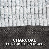 Vista 7 de Furhaven - Cama ortopédica para mascotas para perros y gatos, tipo sofá de piel sintética y lino de rendimiento duradero con funda extraíble