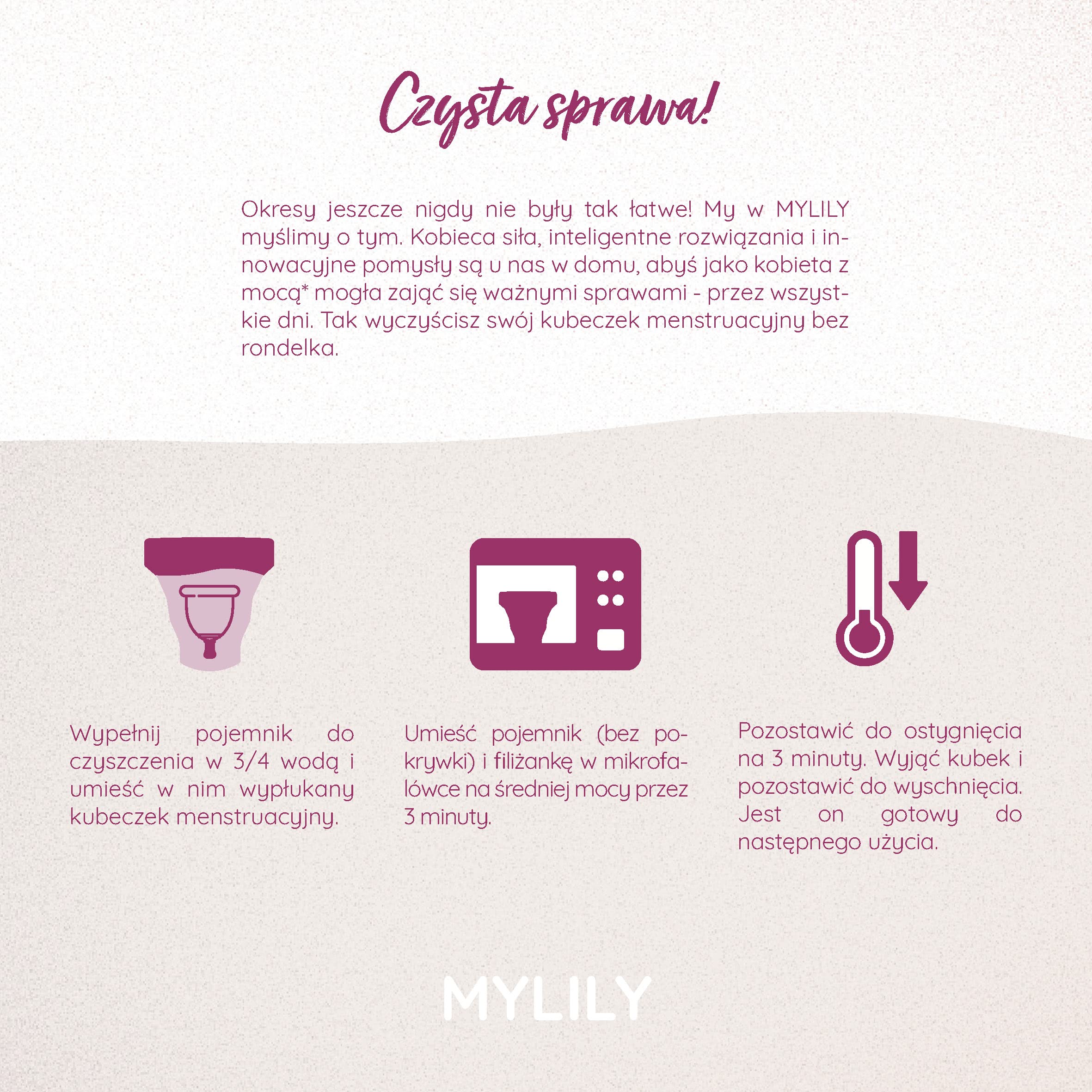 MYLILY® Kubeczki menstruacyjne do czyszczenia i przechowywania | sterylizator do wszystkich rodzajów kubeczków menstruacyjnych | składane etui do mikrofalówki | 100% silikon medyczny