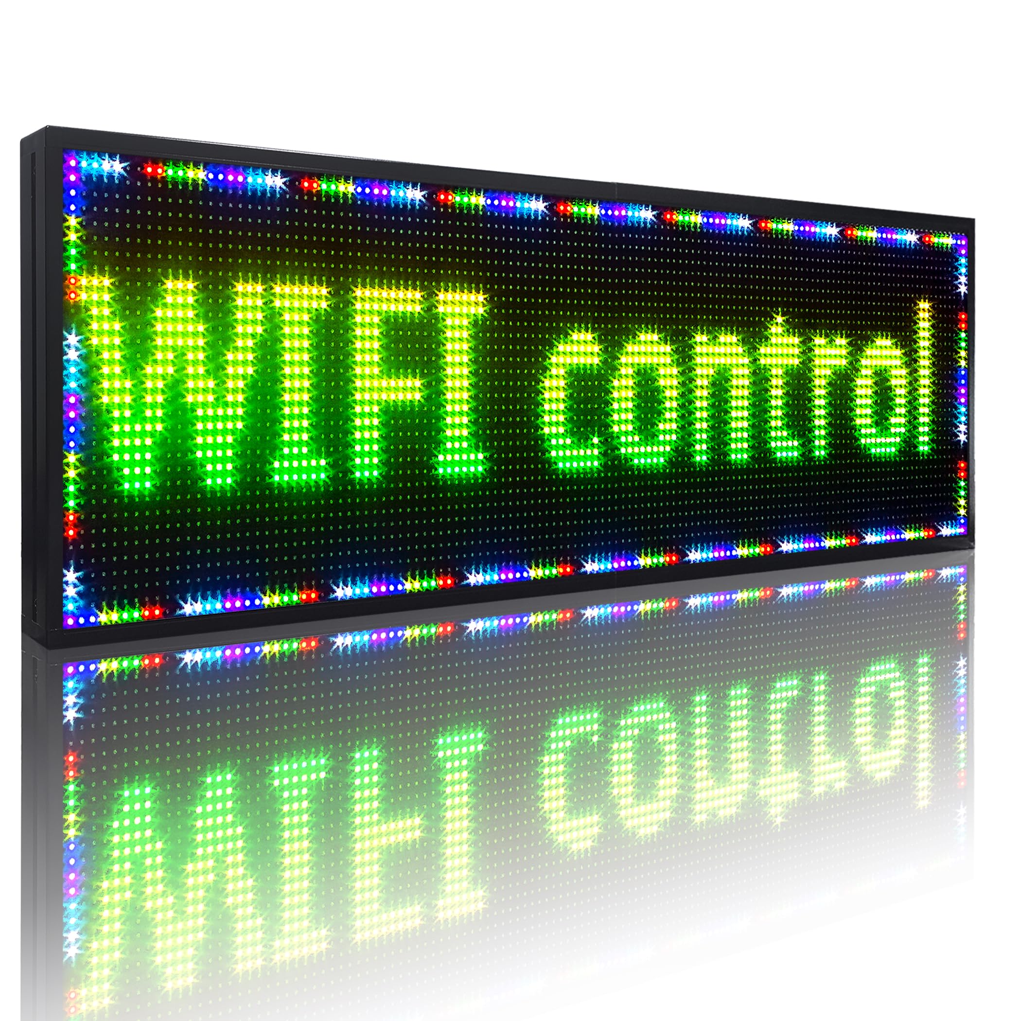 P10(52" * 14") Scrolling Programmable Led Sign Custom Outdoor Digital For Business Display Screen Matrix Panel Electronic Message Board Neon Full Color Advertising Light Wifi Control