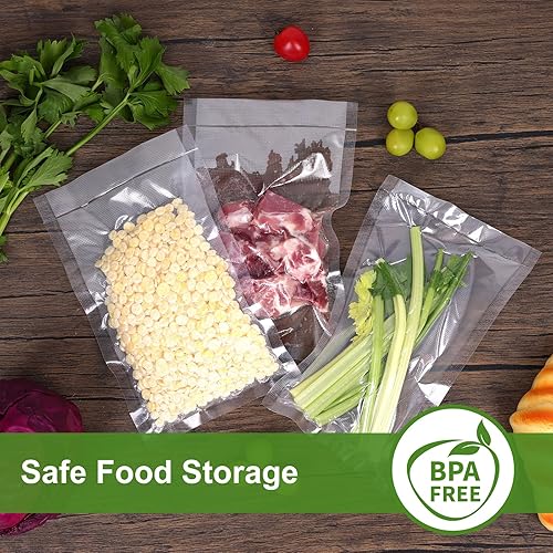 Miniatura 6 de Moretoes 200 bolsas selladoras al vacío, pintas de 6 x 10 pulgadas, sin BPA, precortadas de grado comercial, bolsas de comida para almacenamiento de