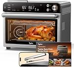 Typhur Sync Oven with Smart Wireless Meat Thermometer Probe, 12‑in‑1 Countertop Air Fryer Toaster Oven Combo, 360° Turbo Convection, Dehydrator, Recipes & 5 Accessories, Large 27QT, Metal Grey