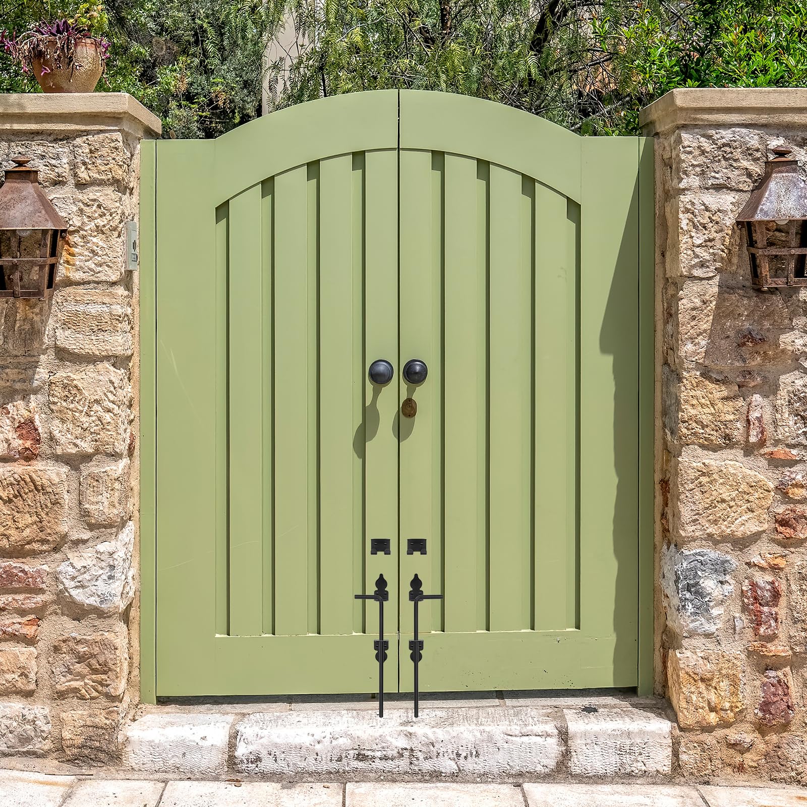 Lot de 2 boulons de portail, 30,5 cm, robustes pour portails en bois, clôtures et portes