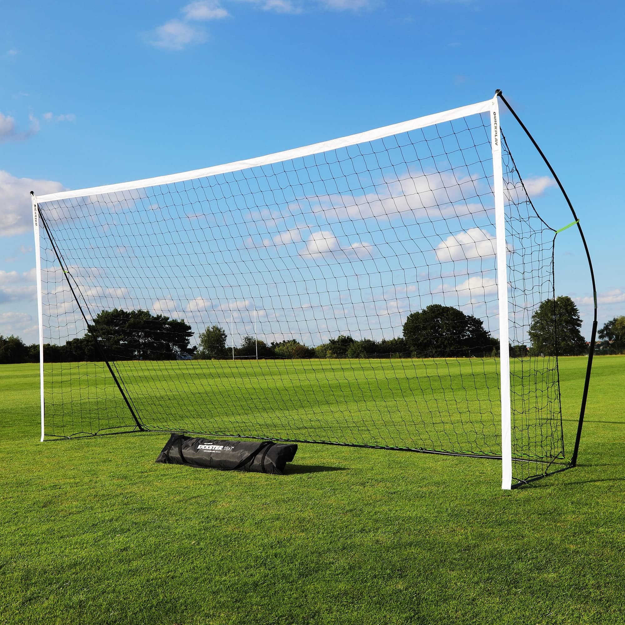 QuickPlay Kickster Portable Football Goals - Original Flexi-Post Football Goals Since 2007 - Quick Setup Garden Football Goals with Nets, Carry Bag & Anchors