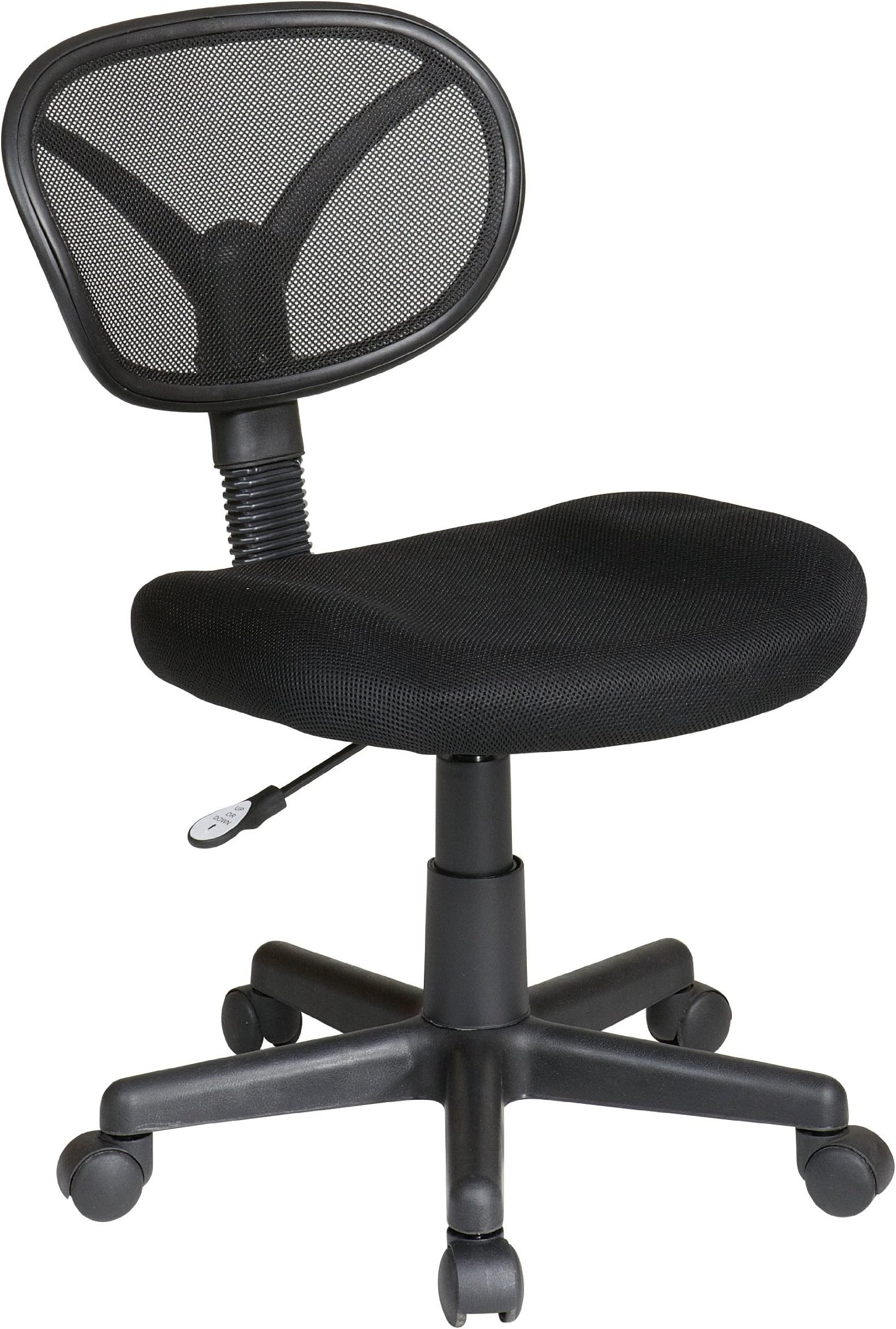 Office Star Screen Back Task Chair with Mesh Seat, Black
