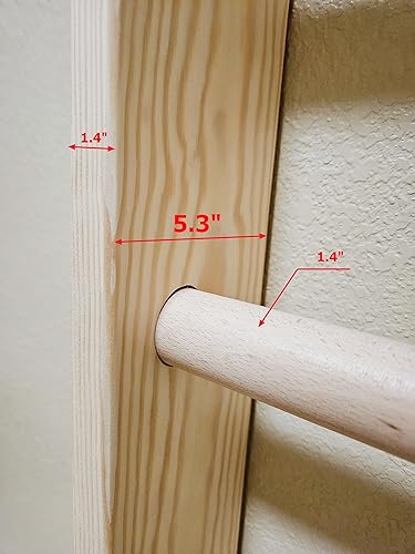 Miniatura 9 de Barras de pared con barras de inmersión CM-01-220, juego de escaleras suecas de madera de 87 pulgadas barras ajustables para entrenamiento y terapia