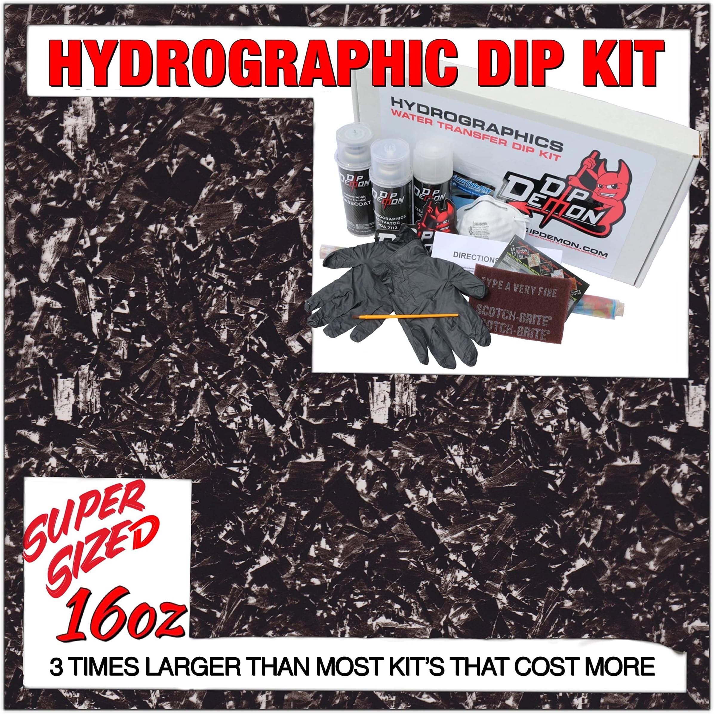 Hydrographic Dip Kit Forged Carbon Fiber 16oz dip demon Hydro dip Dipping