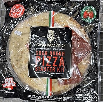 Sourdough Pizza Starter Kit, Hand Stretched Stone Baked, 3 Crusts with Sauce, 45.72 oz