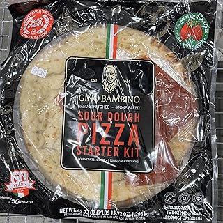 Sourdough Pizza Starter Kit, Hand Stretched Stone Baked, 3 Crusts with Sauce, 45.72 oz