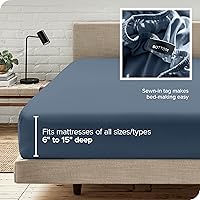 Vista 56 de Bare Home - Sábana bajera de microfibra 1800 muy suave y duradera, para colchones altos tamaño individual, color gris pardo