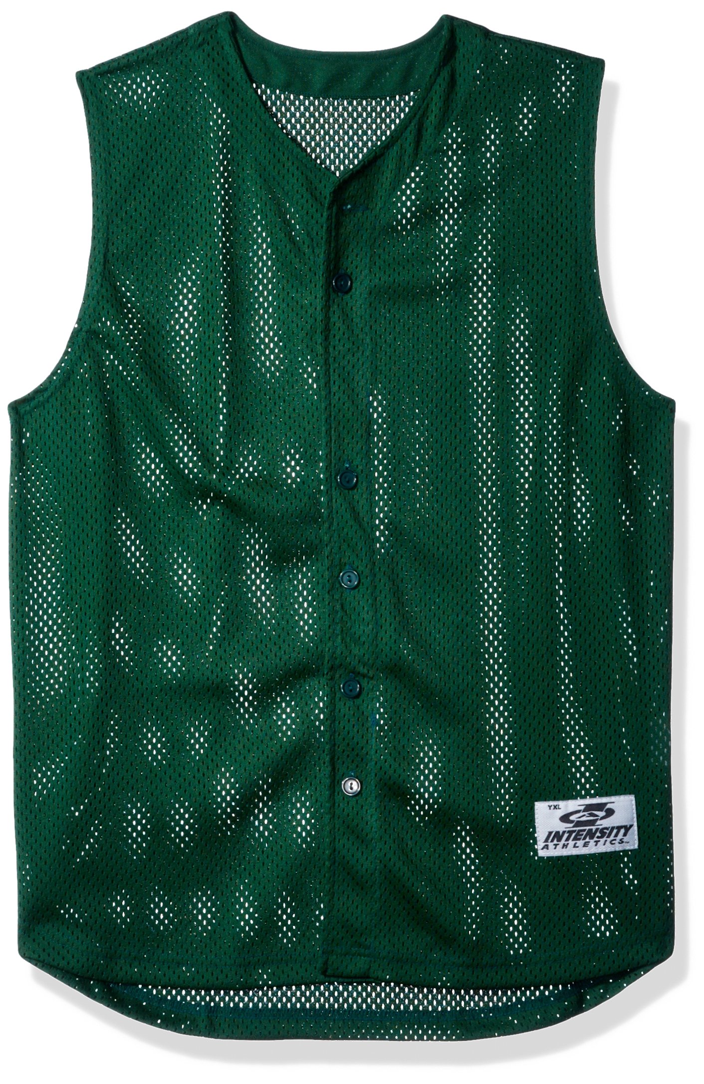Intensity Boy's Offshade Pro Mesh Sleeveless Baseball Top, Dark Green, Large
