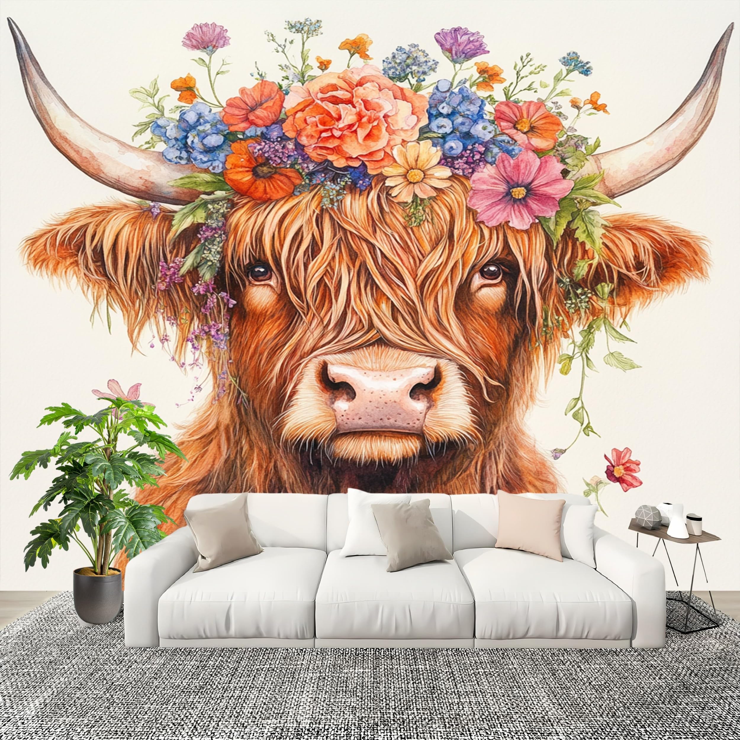 Vaches des Highlands papier peint panoramique pour transformer la chambre d'un enfant