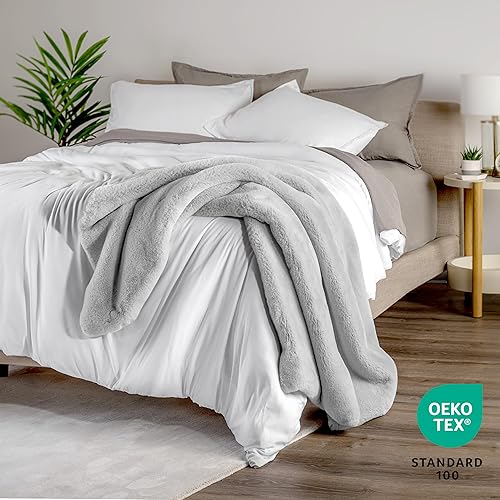 Miniatura 5 de Bare Home Manta de piel sintética, ultrasuave, lujosa, acogedora y cálida para sofá, silla, cama, mullida, súper suave, manta decorativa de cama, 60