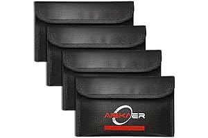 4PACK Fireproof Wallet Safe Money Bag - Fireproof Small Wallet Bag with...