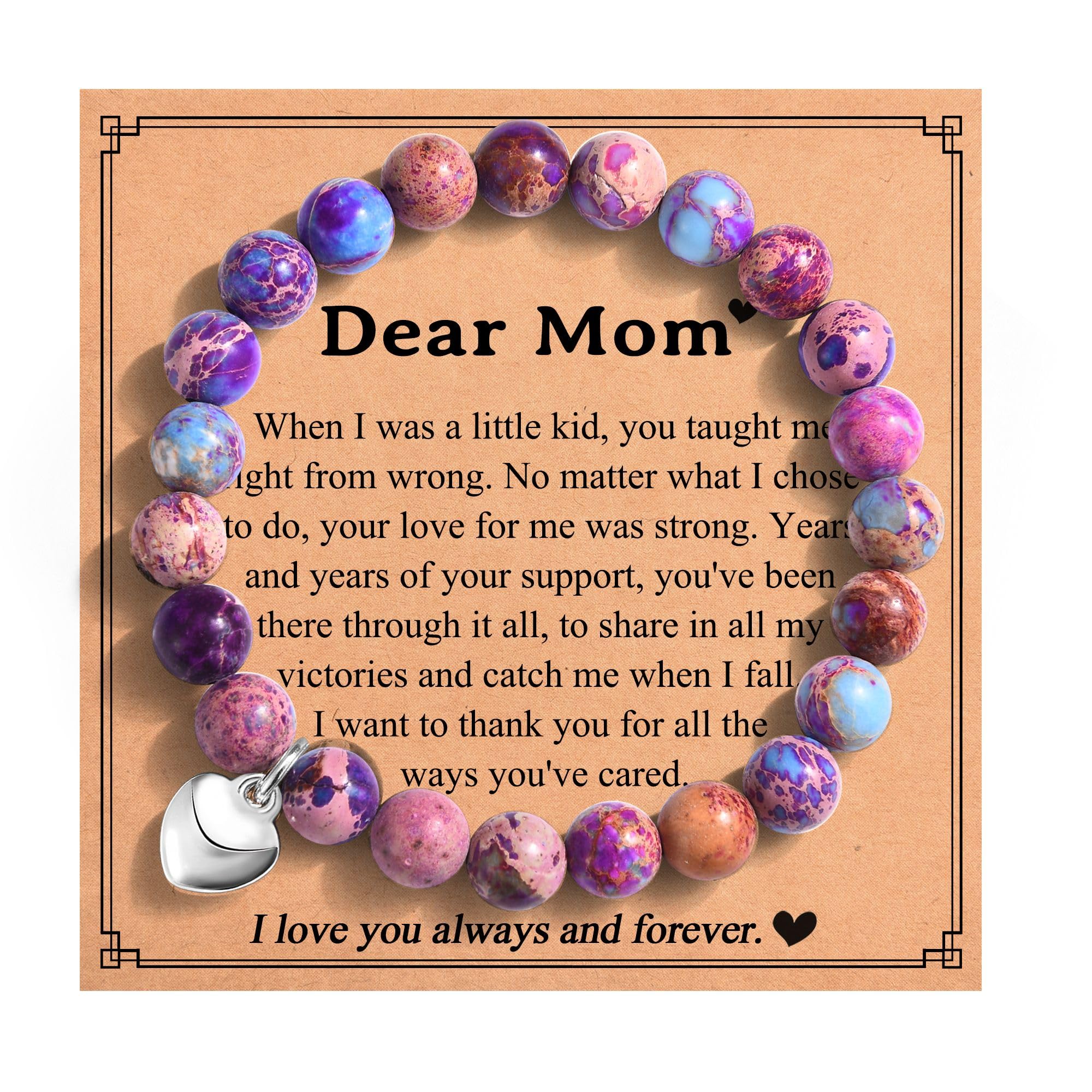IKIATY Gifts for Aunt, New Mom, Nana, Grammy, Grandma - Stone Bracelets for Women - Birthday, Mothers Day, Christmas Presents