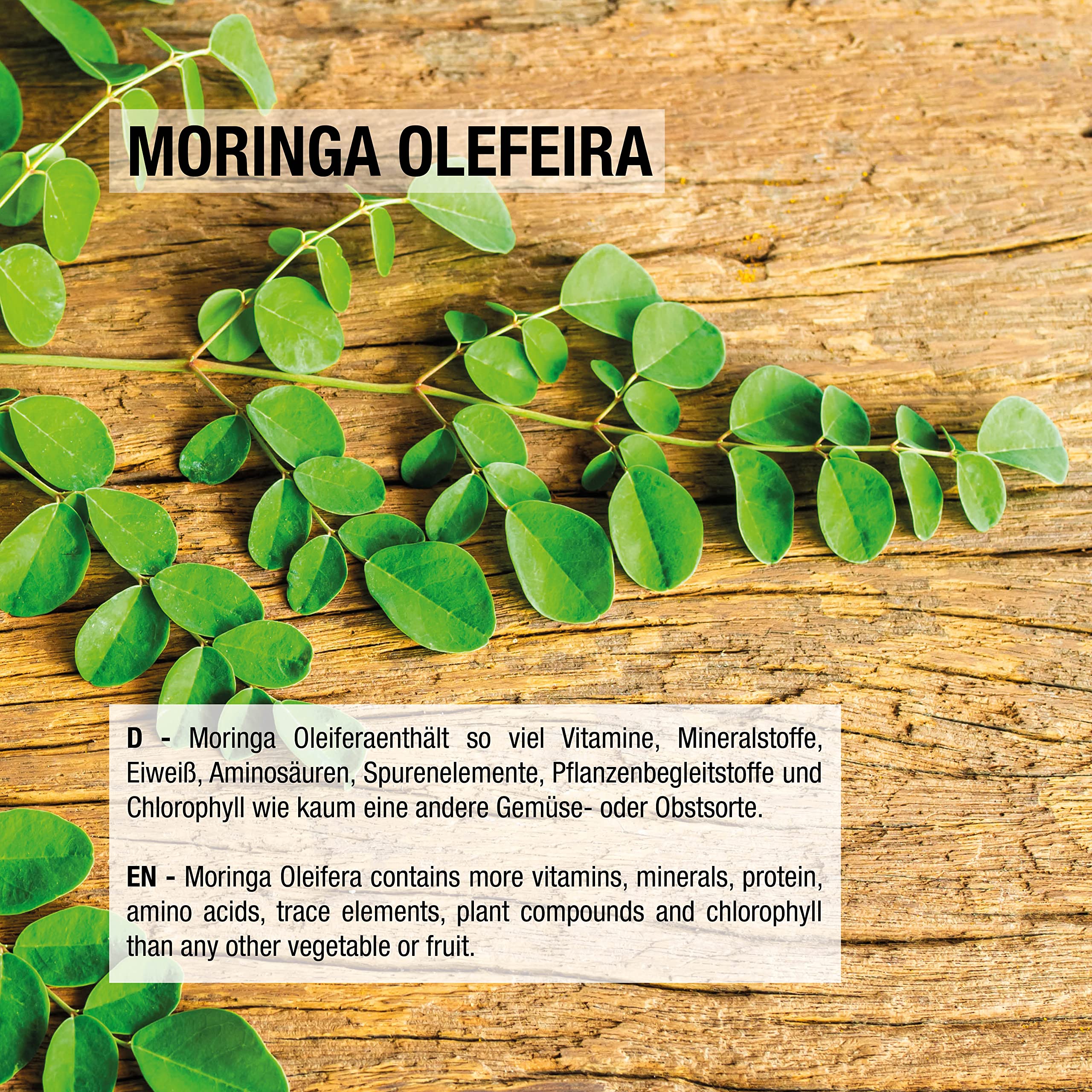 Vitabay Original Moringa Oleifera • 5000 mg PRO Kapsel • 120 Kapseln • Naturbelassen • Hochdosiert • Einmaliges Spektrum an natürlichen Nährstoffen • XXL-Packung