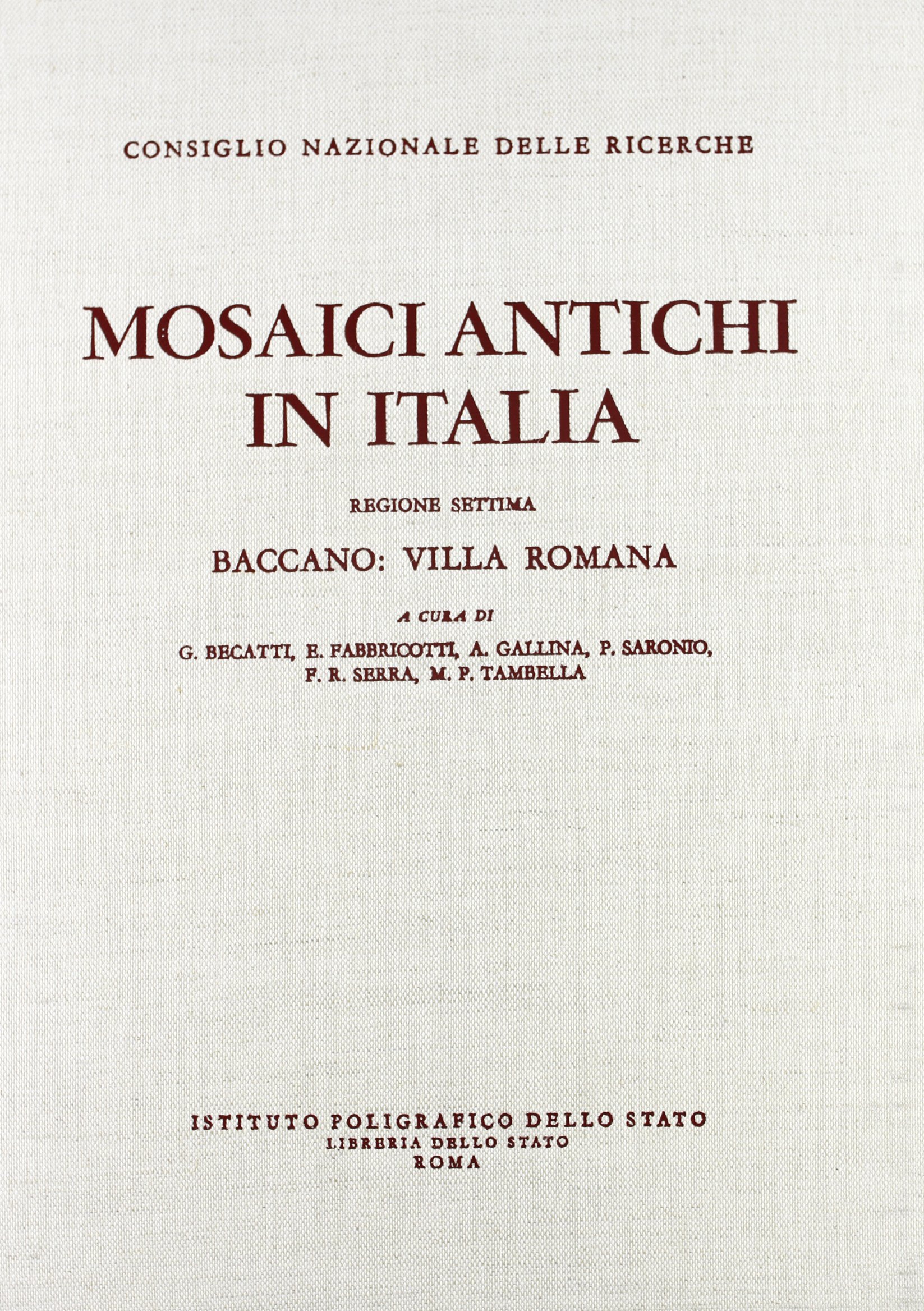 Baccano: villa romana étudier les mosaïques romaines livre archéologie
