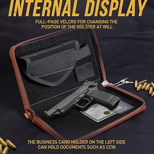 Miniatura 4 de AmazingLife Funda de cuero de calidad para pistola oculta con cierre YKK para pistolas subcompactas, almacenamiento o transporte