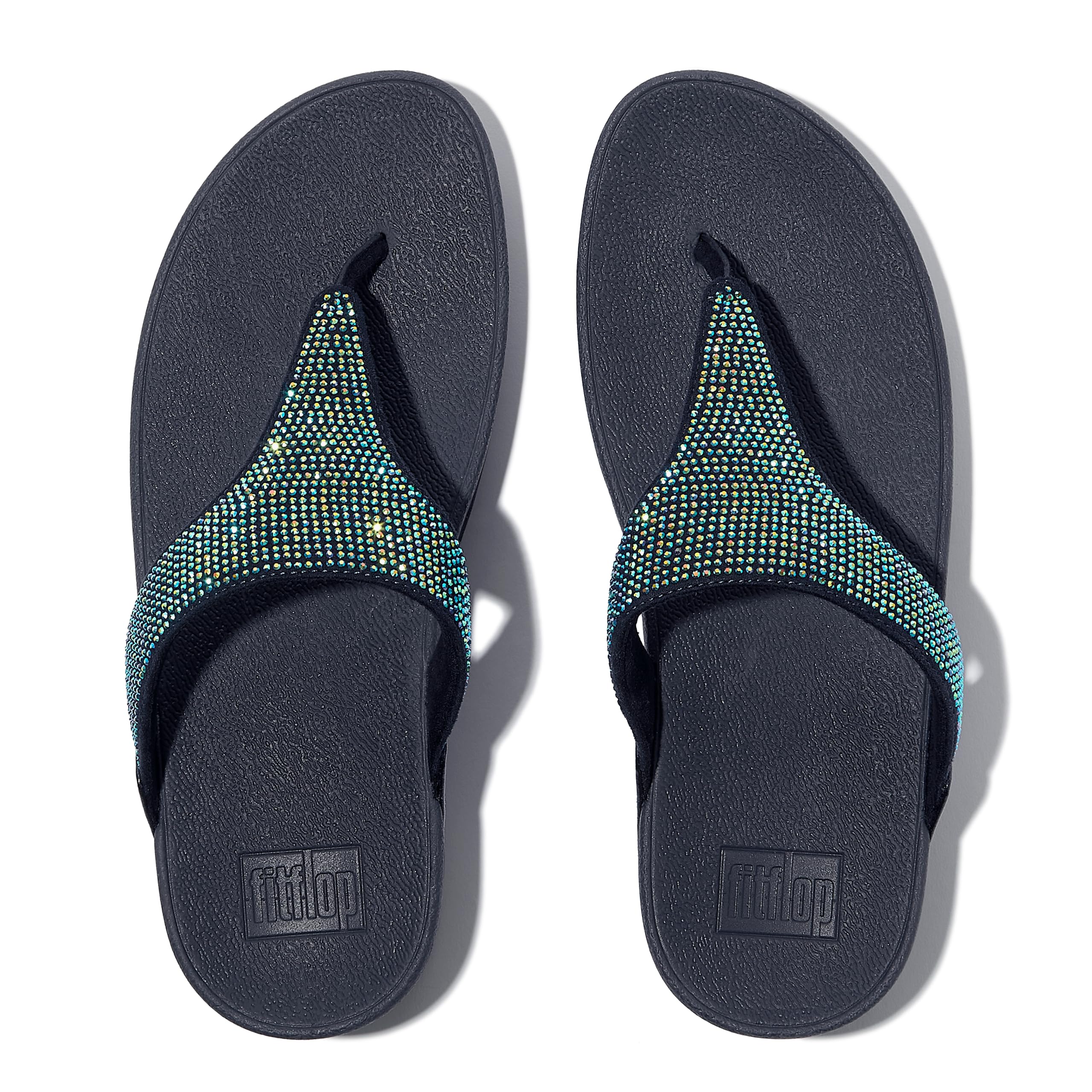 Fitflop Lulu Crystal Toe-Post Sandals Blue Uk Size 6.5