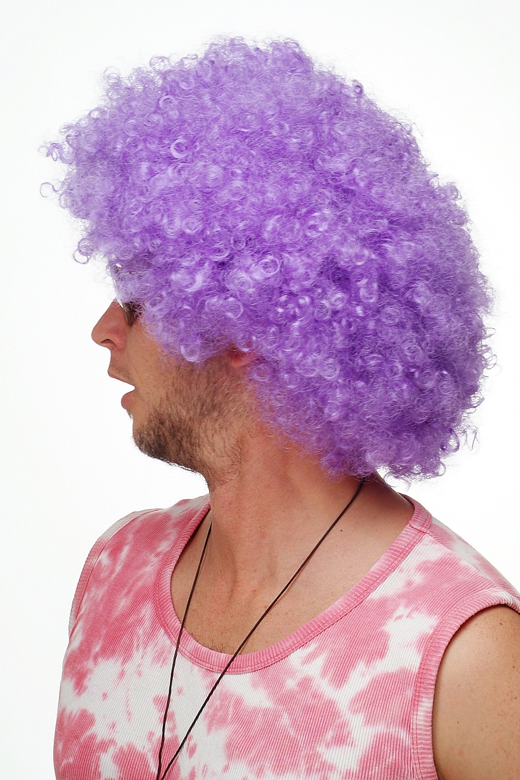 WIG ME UP Damen-Perücke „Diva Drag“ – Lila-helllila, Wellig, Schulterlang, Für Karneval & Party