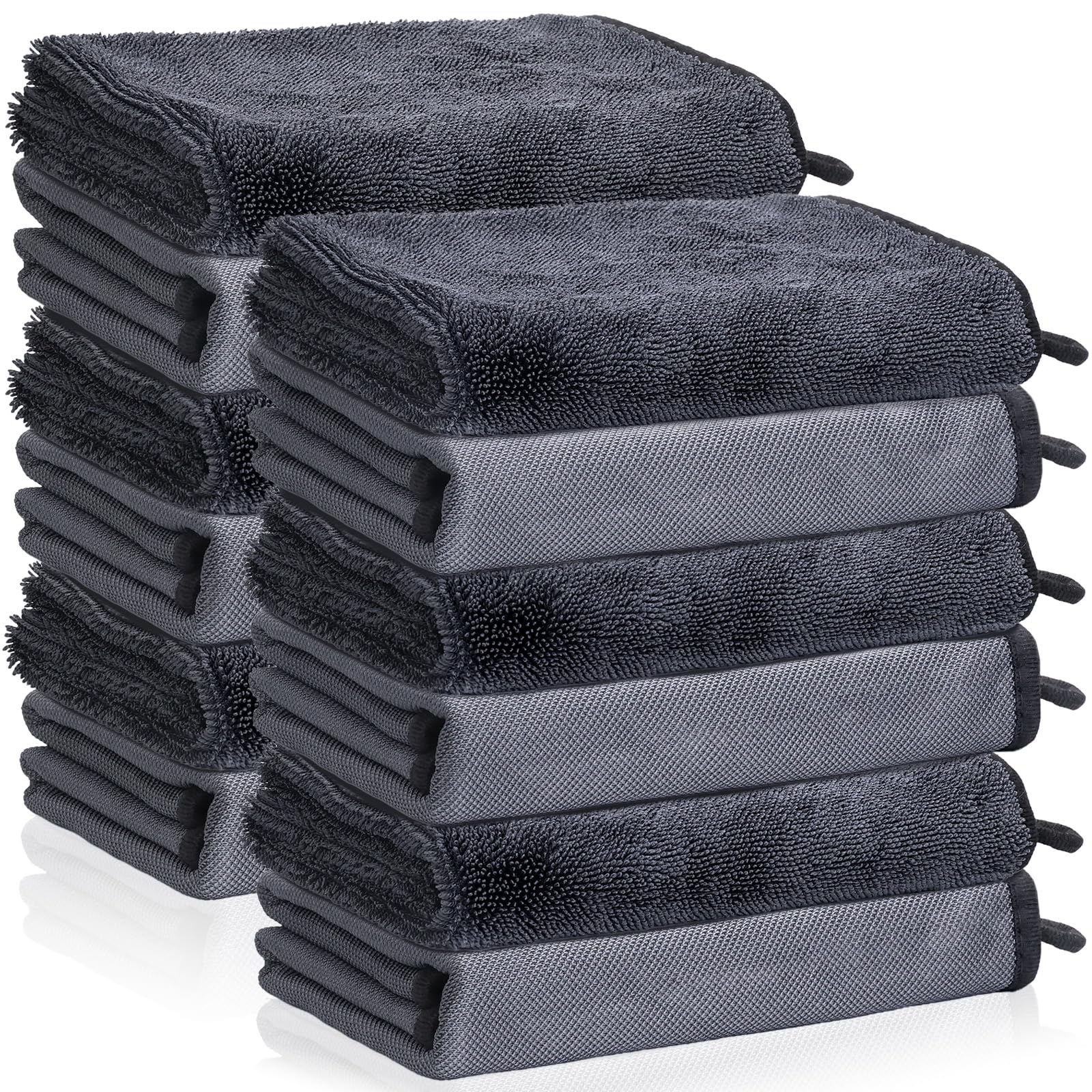12 Pack Microfiber Car Towels, 24" x 16" Microfiber Cleaning Cloths 600 GSM