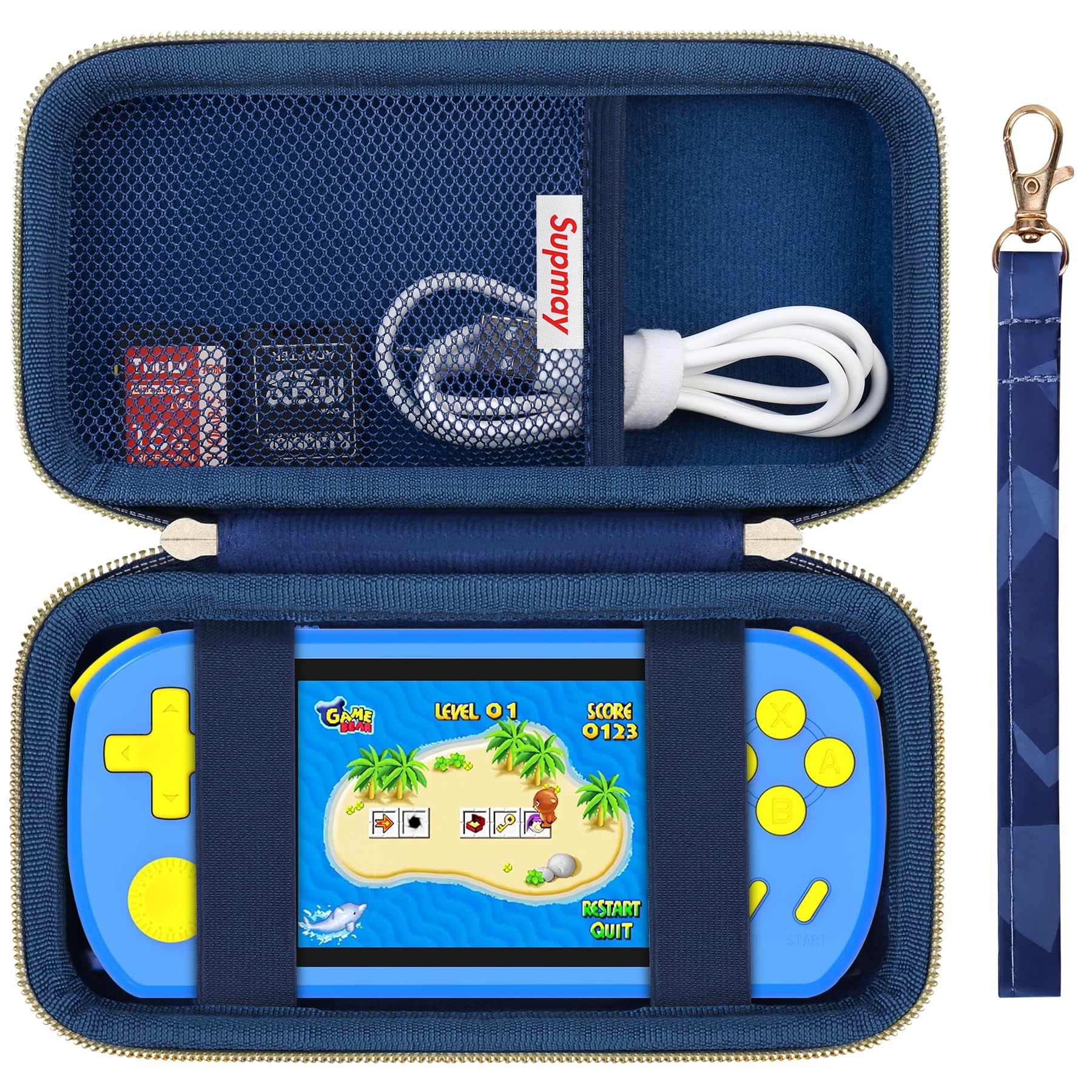 Supmay Carrying Case Compatible with CCTU / TEBIYOU Kids Handheld Games Preloaded 218 Retro Video Games, Portable Gaming Electronic Toys Storage