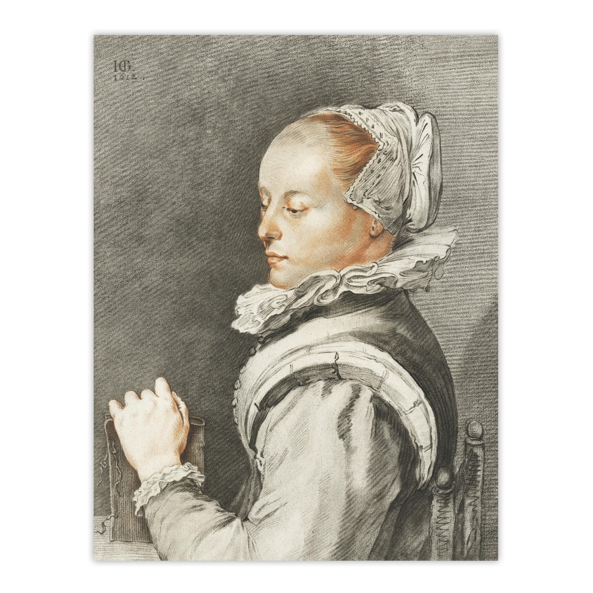 Artery8 Cornelis Ploos van Amstel Portrait of a Young Woman Huge Wall Art Print 18X24