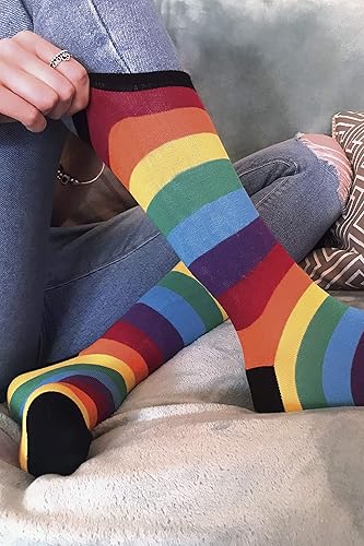 Miniatura 5 de Sock Snob - Paquete de 3 calcetines de algodón a rayas coloridas para hombre y mujer