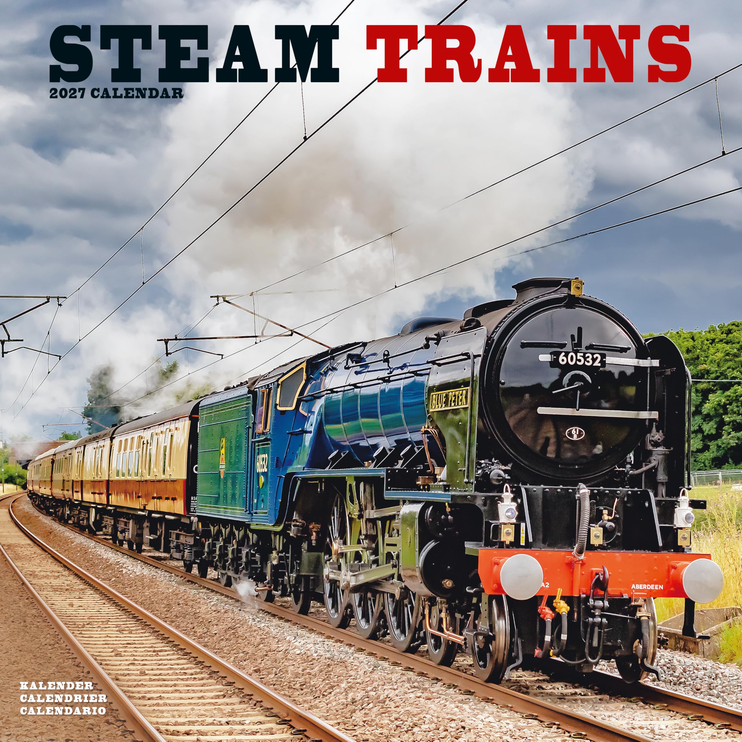 Steam Trains 2027 Calendar | Square Wall Calendar | Train, Steam Railway Gift | Plastic Free Packaging | by Avonside Publishing