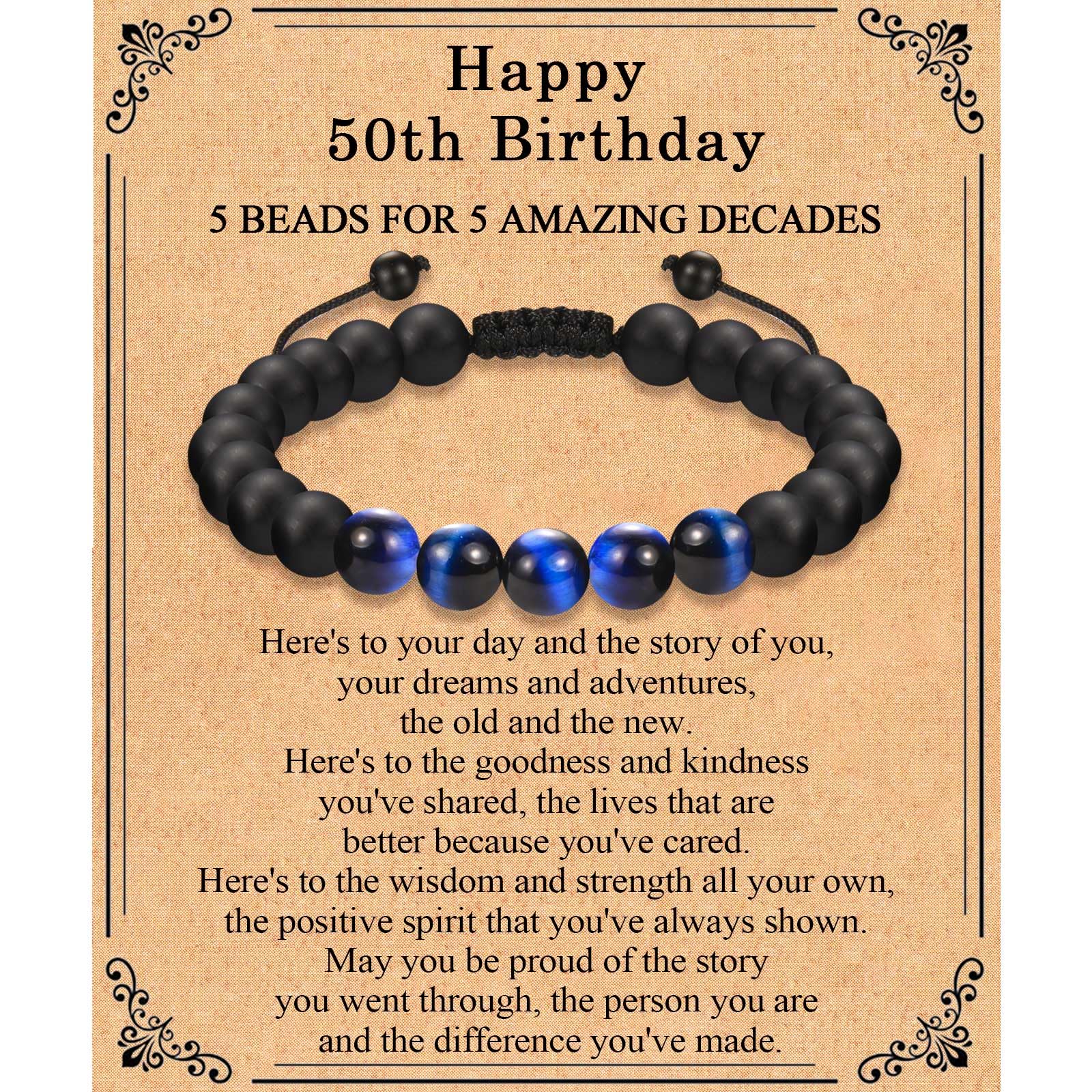 13th 16th 18th 21st 30th 40th 50th 60th Birthday Gifts for Boys Men Him 13 16 18 21 30 40 50 60 Year Old Boy Male Man Birthday Gifts Birthday Bracelet for Boyfriend Son Brother Grandson Nephew