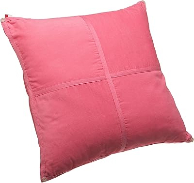 Tommy Hilfiger Cotton Classics 18-Inch Square Decorative Pillow, Pink Rush(Old Pattern)