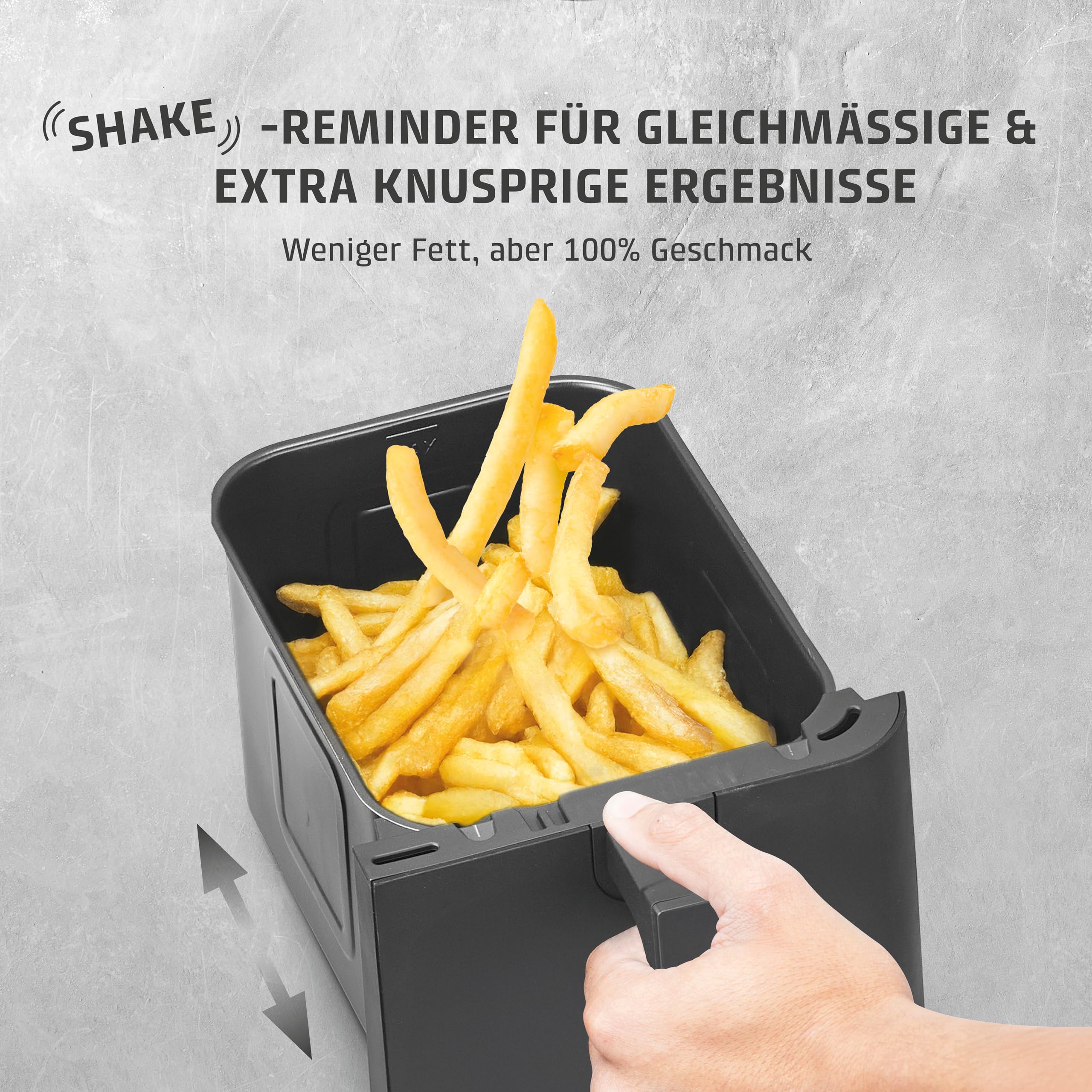 CASO AirFry DuoChef -Heißluftfritteuse mit 2 Kammern, 14L Volumen, nahezu fettfrei, 10 Programme, 50-200°C, Timer, LED-Anzeige, Sichtfenster, SHAKE-Reminder, spülmaschinengeeignet