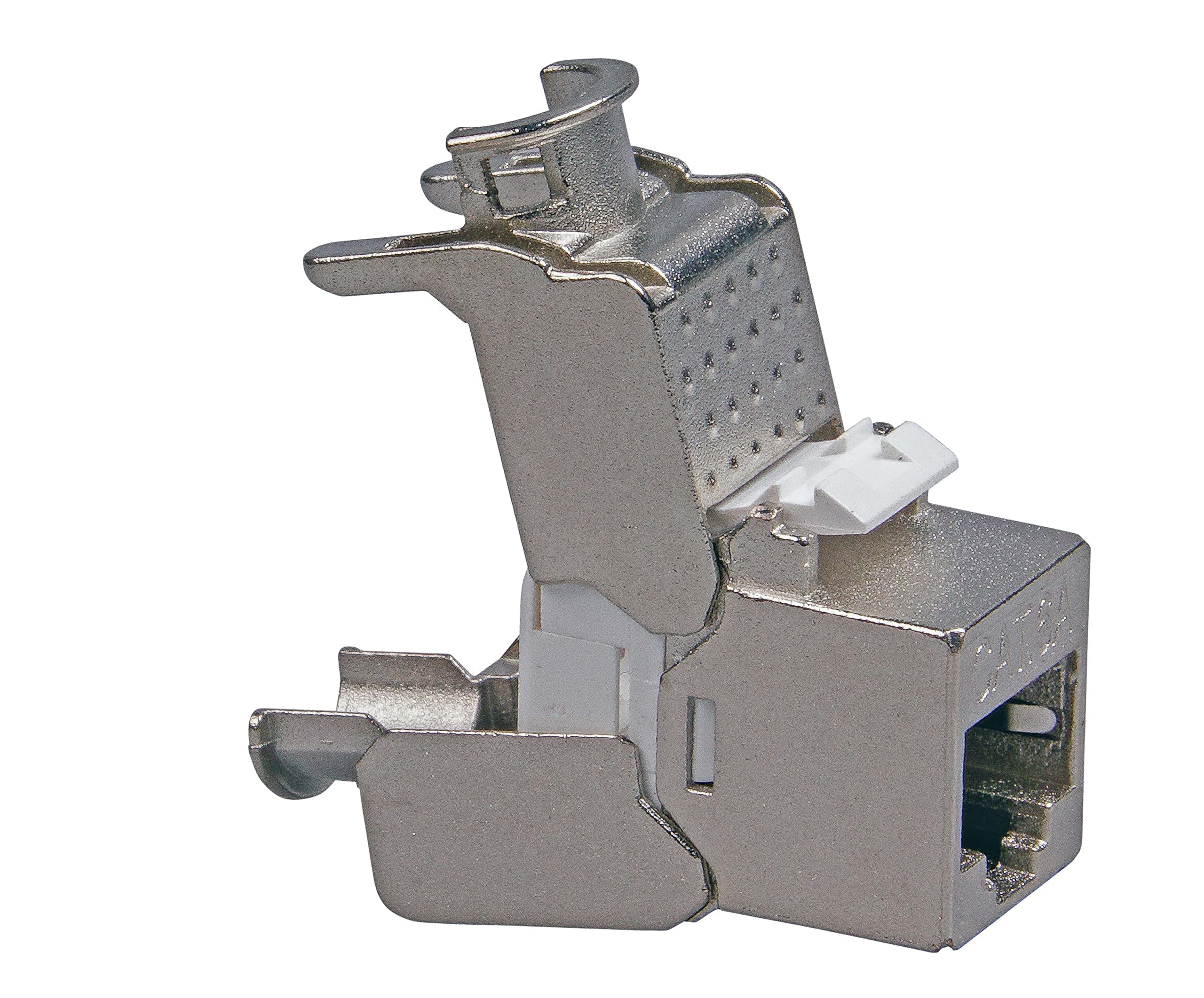 BIGtec 24 Stück Keystone RJ45 Modul CAT6a Jack Adapter geschirmt werkzeuglos Snap In Montage CAT.6a 500Mhz 10GBit/s Ethernet LAN Verlegekabel Patchkabel Kabel geeignet für Cat.7 Kabel