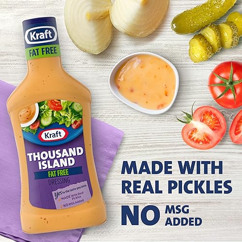 Miniatura 8 de Kraft Aderezo para ensalada sin grasa Thousand Island (botella de 16 fl oz)