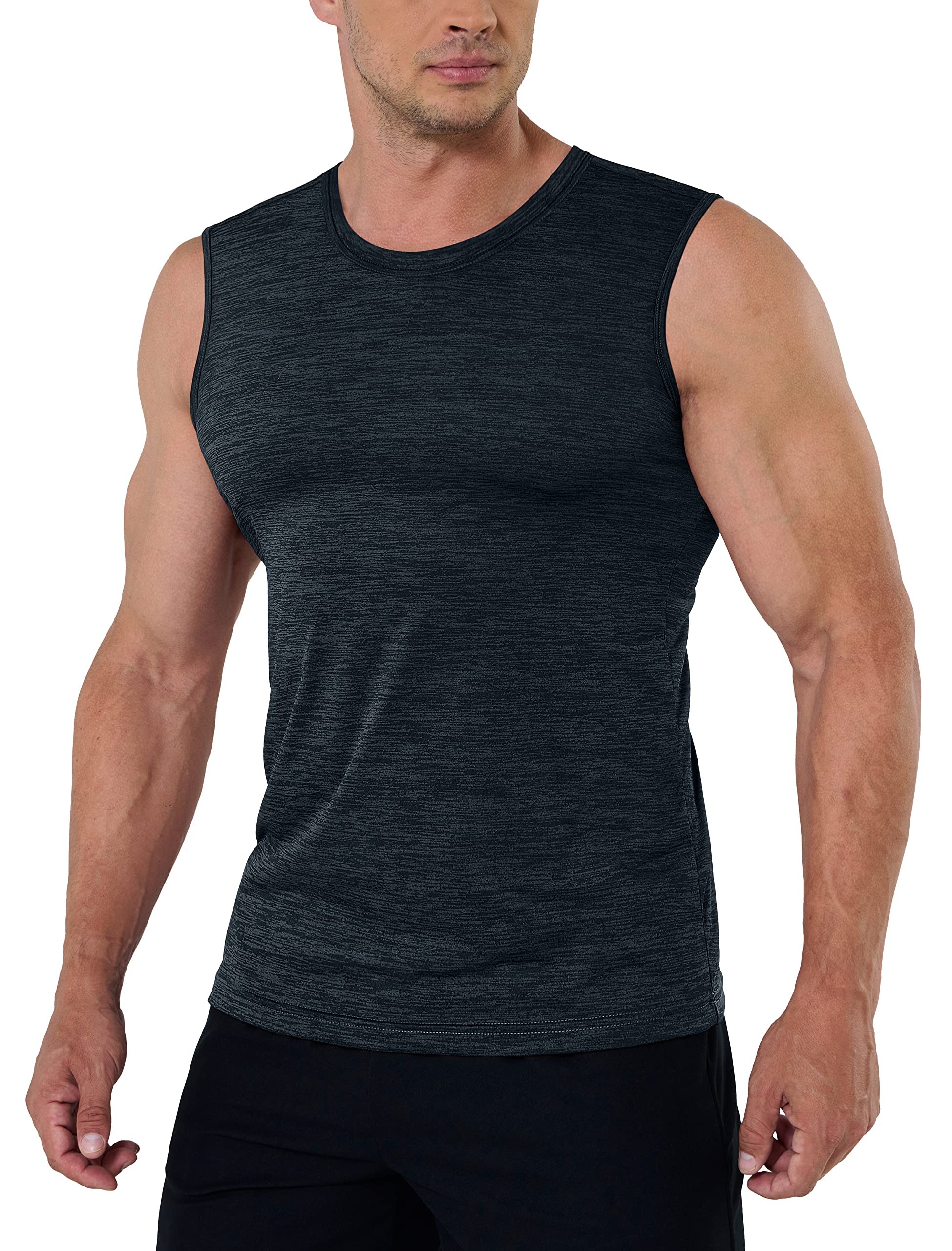 MAGCOMSENMen's Tank Tops Running Quick Dry Sleeveless Workout Muscle Shirt Athletic Bodybuilding Gym Performance Tee