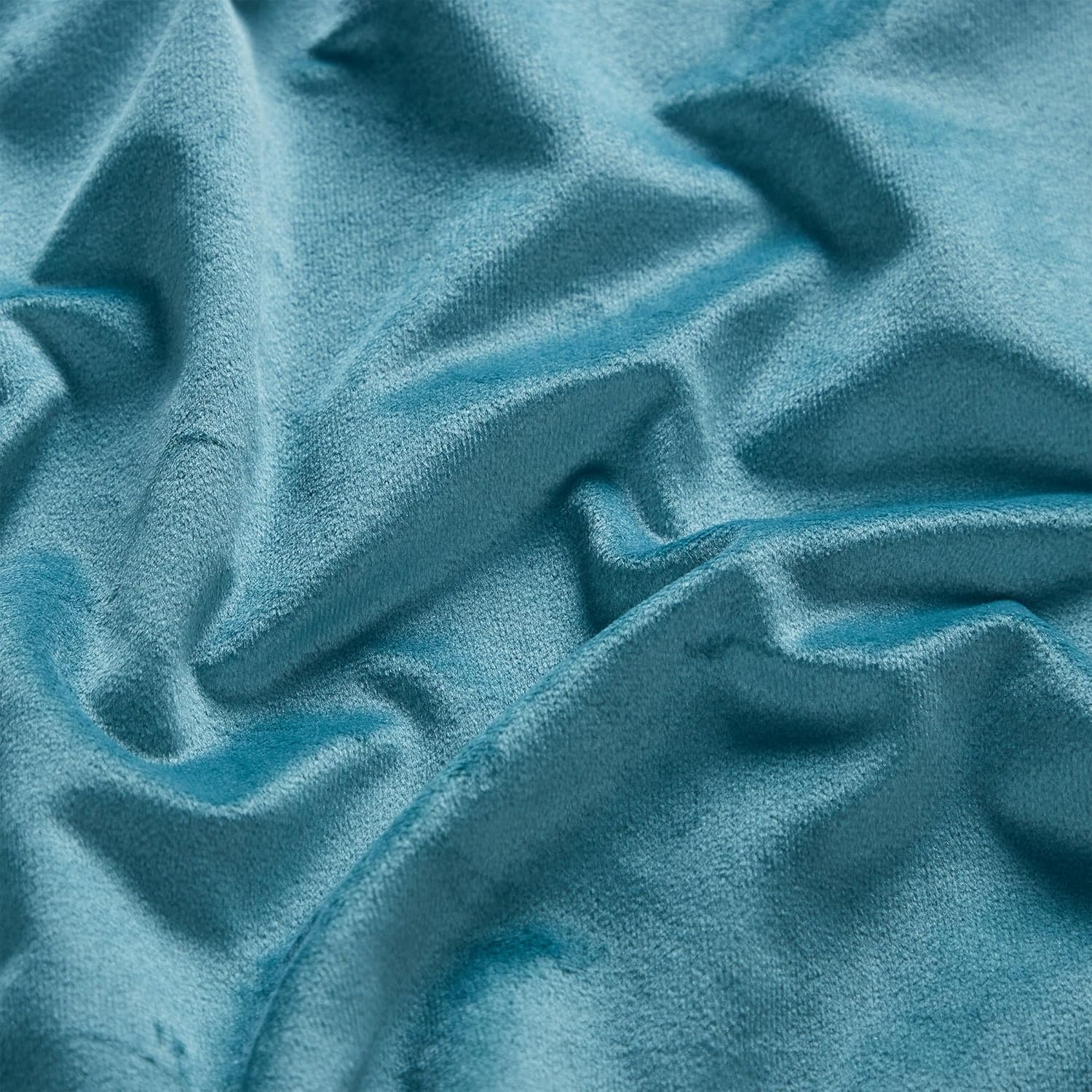 Deco Window Adjustable Brown Curtain Rods for Windows 36 to 66 Inch with Natural Wooden Finials & Set of 2 Semi-Blackout Velvet Curtains (5 Feet, Turquoise)