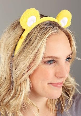 Care Bears Funshine Bear Ears & Patch Costume Kit for Adults with Headband & Iron-On Patch Accessory Set