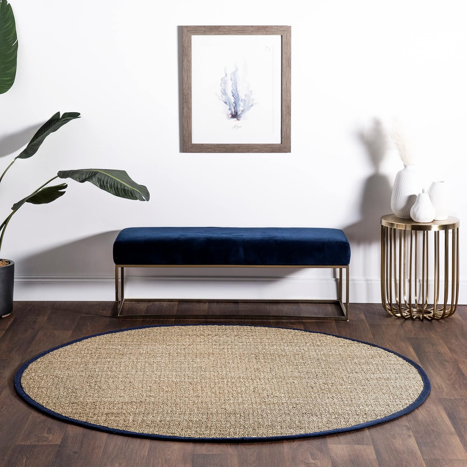 nuLOOM Elijah Natural Seagrass Farmhouse Area Rug, 4' Round