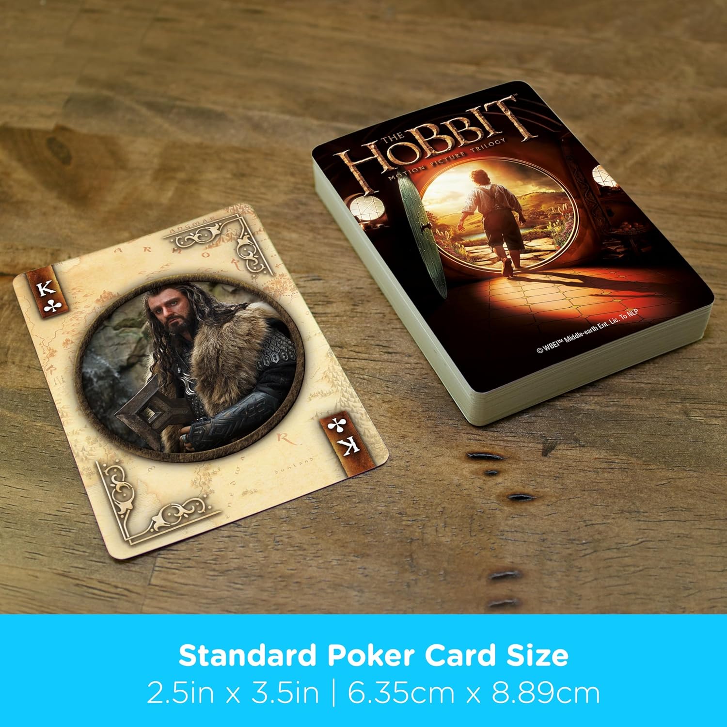 AQUARIUS The Hobbit Playing Cards - The Hobbit Themed Deck of Cards for Your Favorite Card Games - Officially Licensed The Hobbit Merchandise & Collectibles - Poker Size with Linen Finish