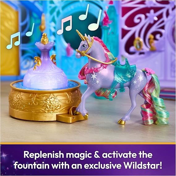 Unicorn Academy Starglow Fountain Stable, Dolls & Unicorn Toys, Ages 4+ | Stable Playset with Lights, Sounds & 24 Accessories, Recreate Show Moments, Imaginative Play, Birthday Gifts for Girls