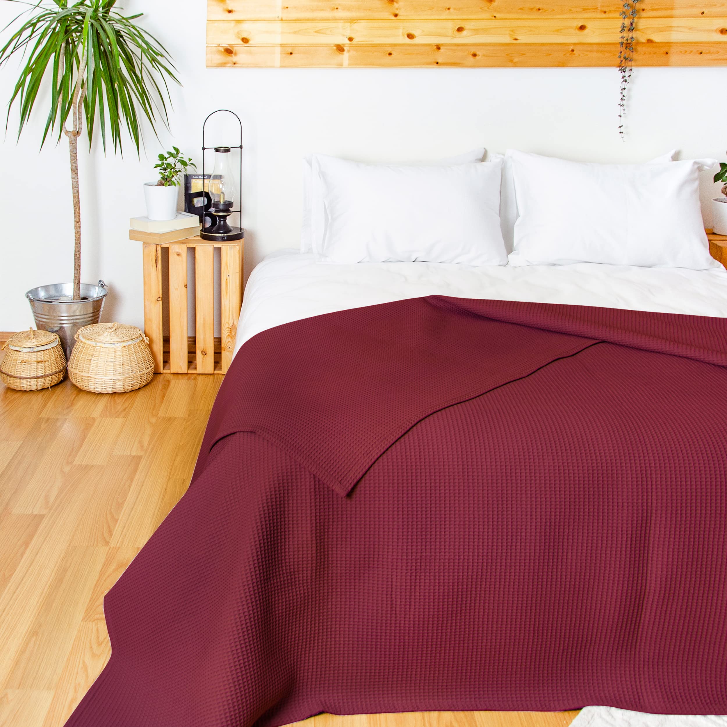 Copriletto In Cotone Waffle 240x260 Cm - Leggero, Traspirante - Ideale Per Estate E Divano - Foto 10